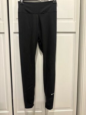 Nike Black Kids Performance Leggings with White Swoosh